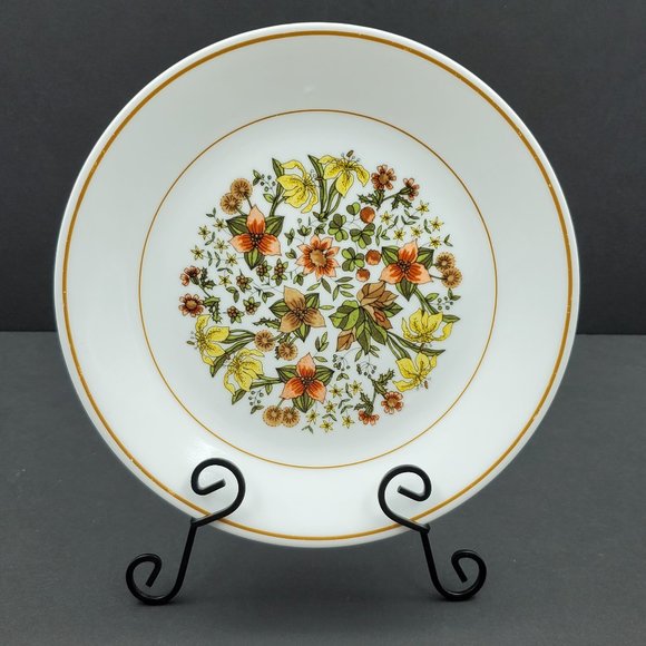 Corelle Indian Summer Dinner Plates Orange Yellow Brown Flowers - Picture 2 of 5